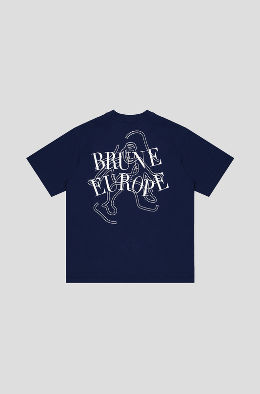 Brune navy blue typo tee, alternate view